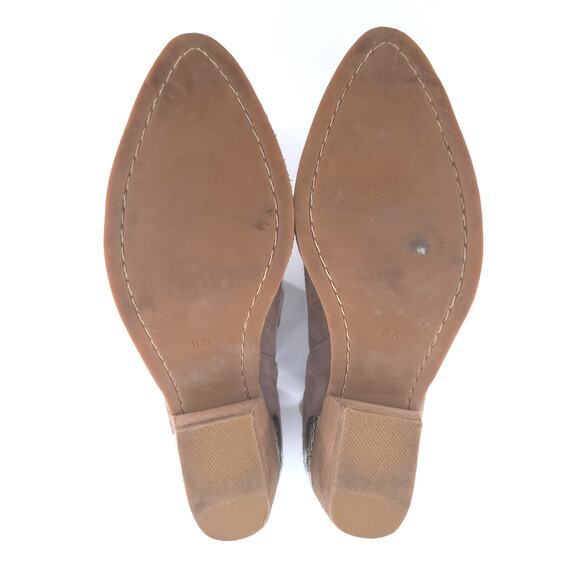 Jeffrey Campbell Cromwell Taupe Western Boho Metal Tip Stacked Block Bootie 8.5 - Picture 8 of 13